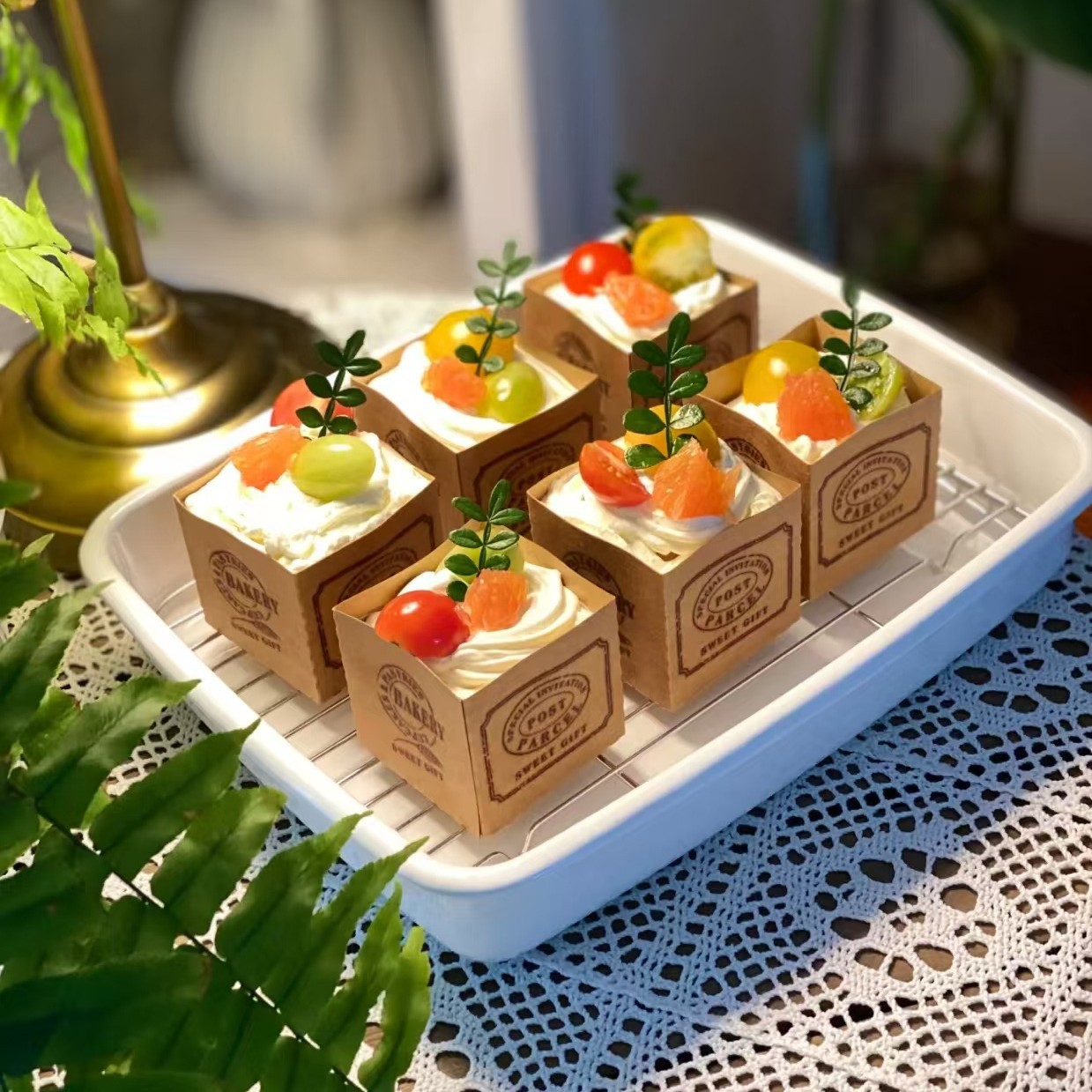 网红北海道戚风蛋糕盒正方形小包装盒一次性耐高温甜品纸杯送纸托