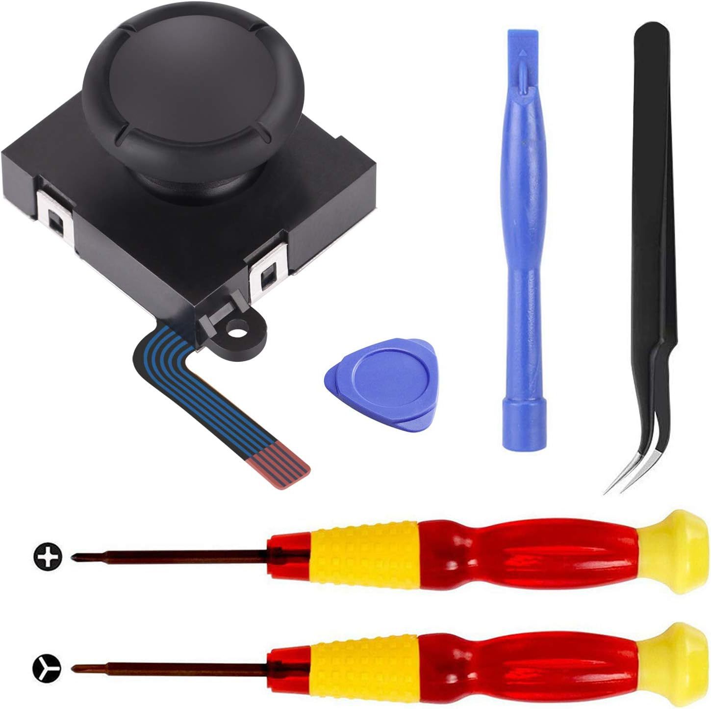 Nintendo interruptor multi-pieza destornillador mango herramienta de reparación 3D Rocker alegría-con accesorios de reparación de acogida