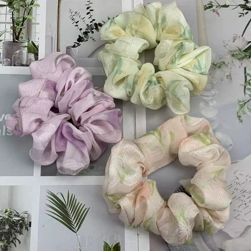  hair rope, material with bow, 3.5cm, Chinese style