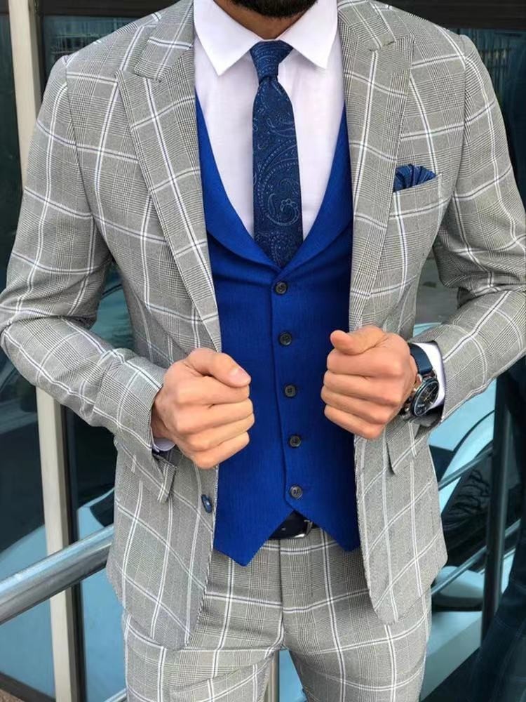 Nuevo comercio exterior transfronterizo primavera y otoño impresión digital reticular hombre traje casual traje casual chaqueta