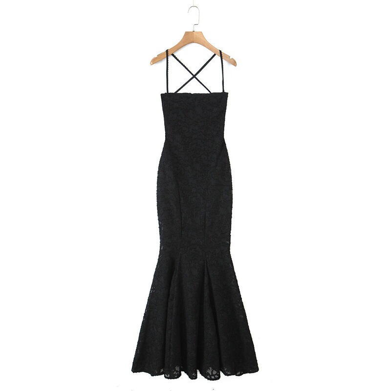 European and American Style White Elegant Waist-Tie Ultra-Long Fishtail Dress 2026 Spring New Pure Desire Slim-Fit Long Dress European and American Style White Elegant Waist-Tie Ultra-Long Fishtail Dress 2026 Spring New Pure Desire Slim-Fit Long Dress