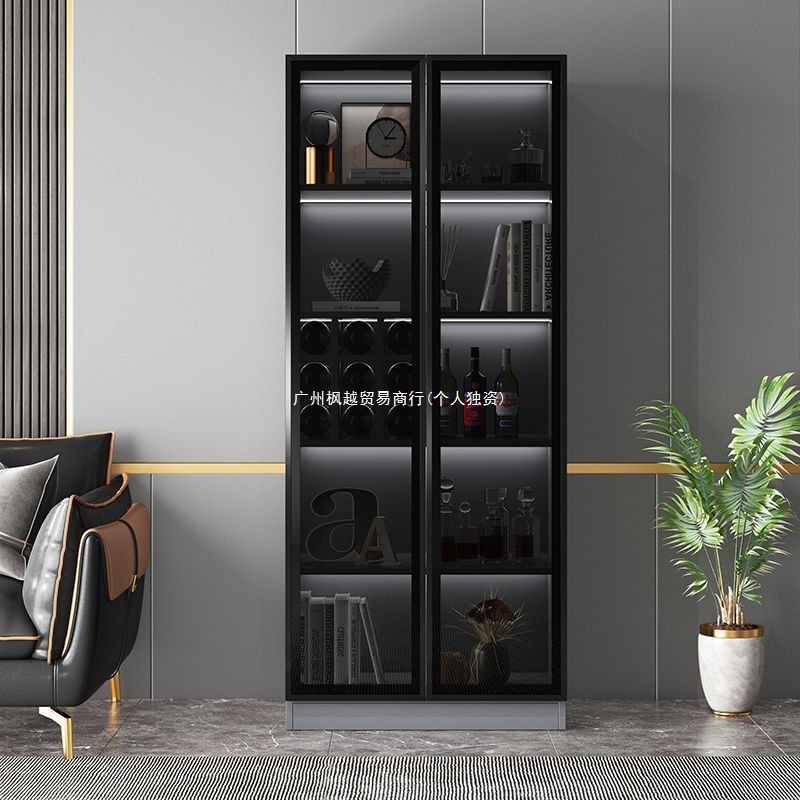 Light Luxury Wine Cabinet Wall Storage Cabinet Modern Simple Sideboard Home Side Cabinet Glass Door Display Cabinet Living Room Others