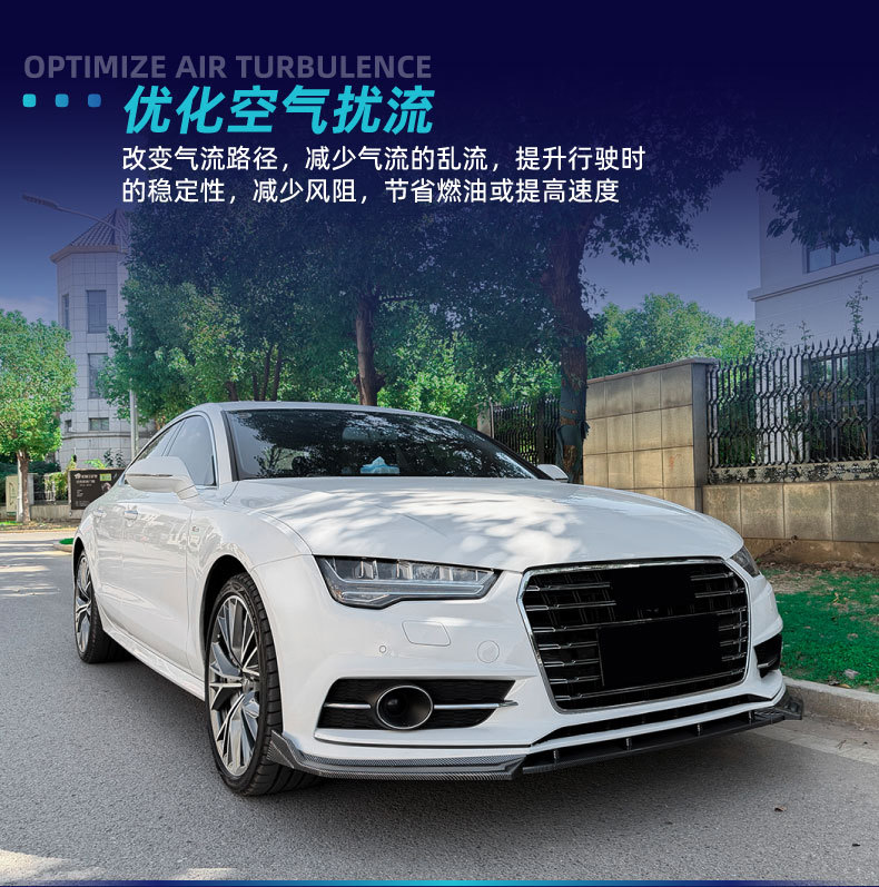 Suitable for Audi A7 S7 C7 Late Sline 2015-2018 Front Lip Front Shovel Spoiler Cross-Border Modification Parts