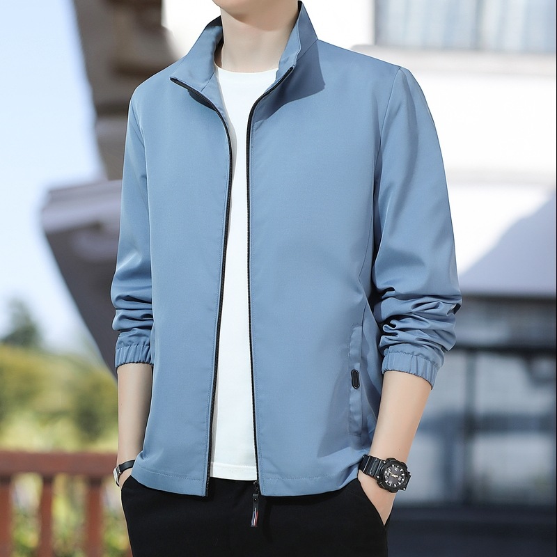 Otoño y invierno chaqueta de tamaño grande hombre otoño estilo coreano suelto de cuello vertical chaqueta de moda guapo chaqueta casual image 4