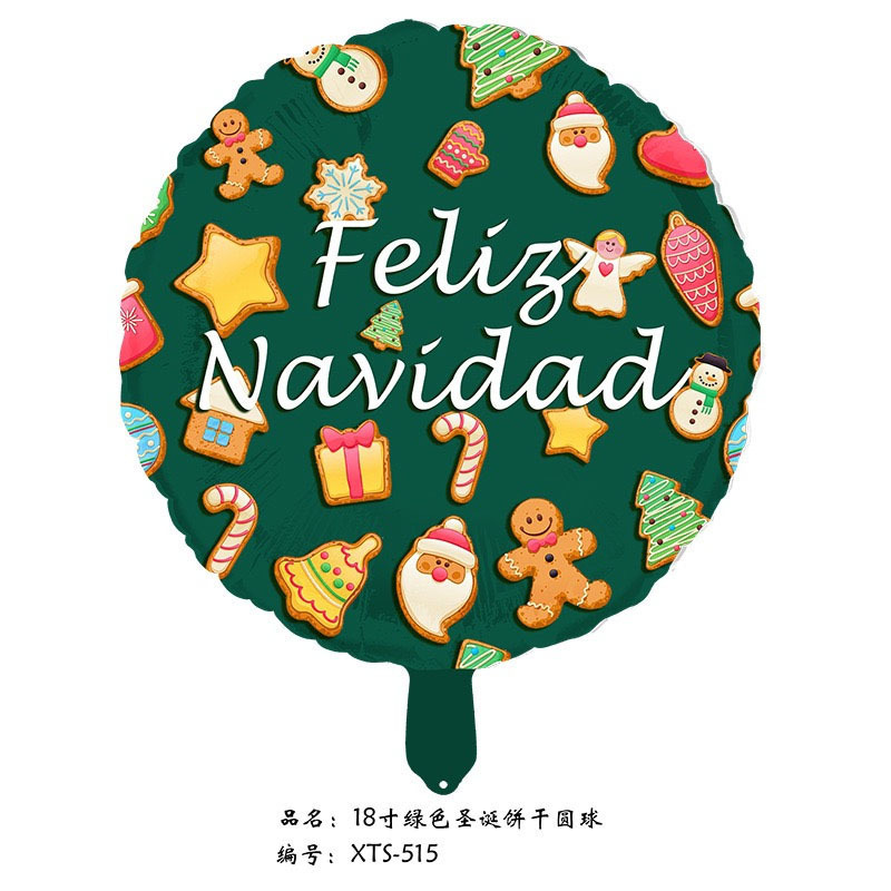 クロスボーダークリスマスサンタクロース杖ヘラジカスノーフレーク雪だるま漫画アルミフィルムバルーンクリスマスパーティー装飾ボール|undefined