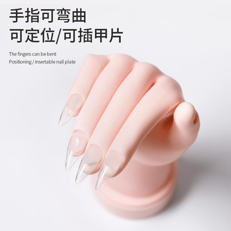 Nail Art Beginners Practice Prosthetic Hand Model with Insertable Nail Pieces, Bendable Fingers, Display Stand, Rubber Hand, Silicone Hand Model Nail Art Beginners Practice Prosthetic Hand Model with Insertable Nail Pieces, Bendable Fingers, Display Stand, Rubber Hand, Silicone Hand Model