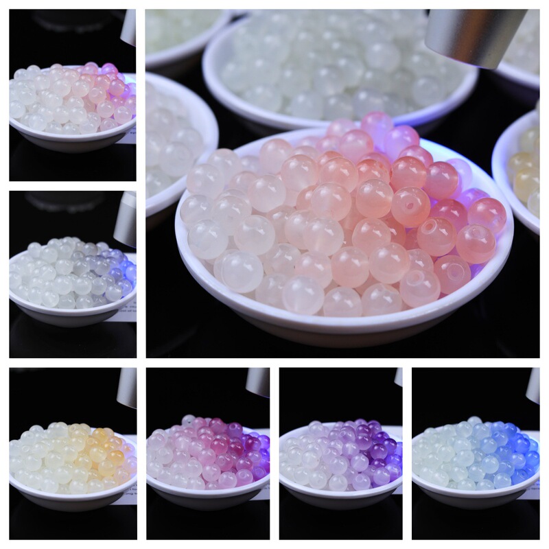 New Uv Light-Changing Glass Bead Material White to Red DIY Bracelet Jewelry Semi-Finished Loose Bead Accessories Wholesale New Uv Light-Changing Glass Bead Material White to Red DIY Bracelet Jewelry Semi-Finished Loose Bead Accessories Wholesale