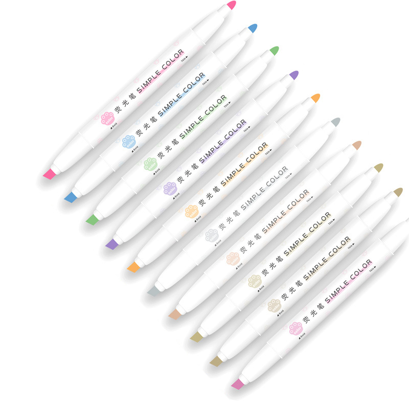 Guangna 6631 doble cabeza de protección de ojos con bolígrafo de color redondo + cabeza inclinada con bolígrafo de 20 colores conjunto de marcadores de acuarela