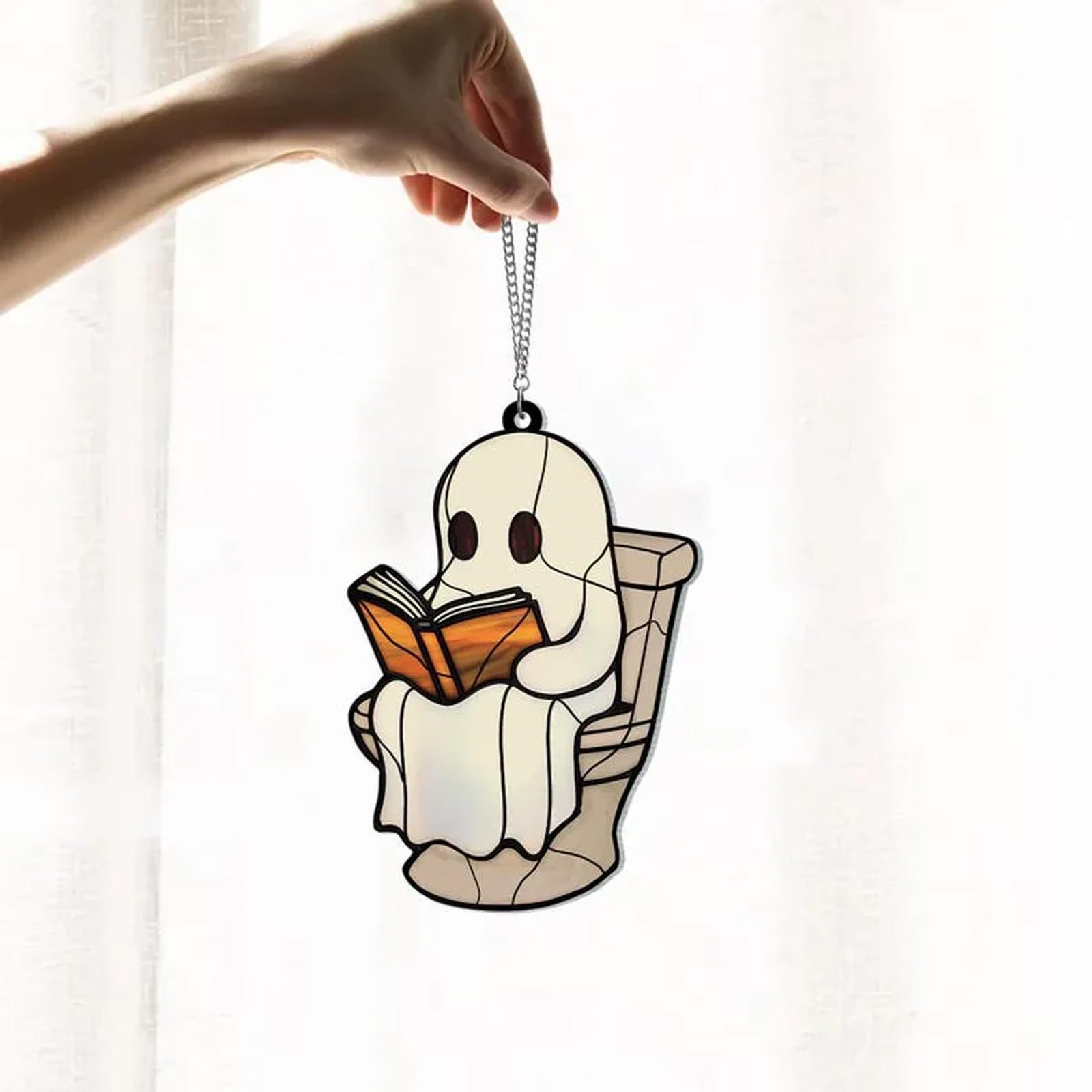 Nuevos productos transfronterizos Halloween encantadores fantasmas atrapadores de sol acrílicos 2D fantasmas jardín ventanas colgantes decoración del hogar