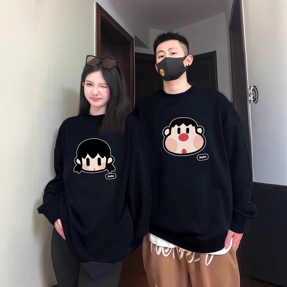 가을과 겨울 오버 사이즈 기모 라운드 넥 스웨터 남녀 최고 스페셜 커플 의류 패션 브랜드 클래스 옷 따뜻한 베이스 셔츠