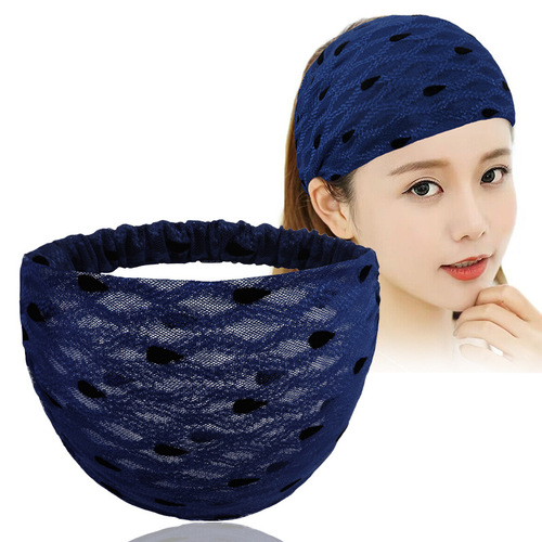 Dot Wide Edge White Hair Band Summer Breathable Yoga Running Sports Influencer Headband Set Elegant Women Elastic Hair Clip
