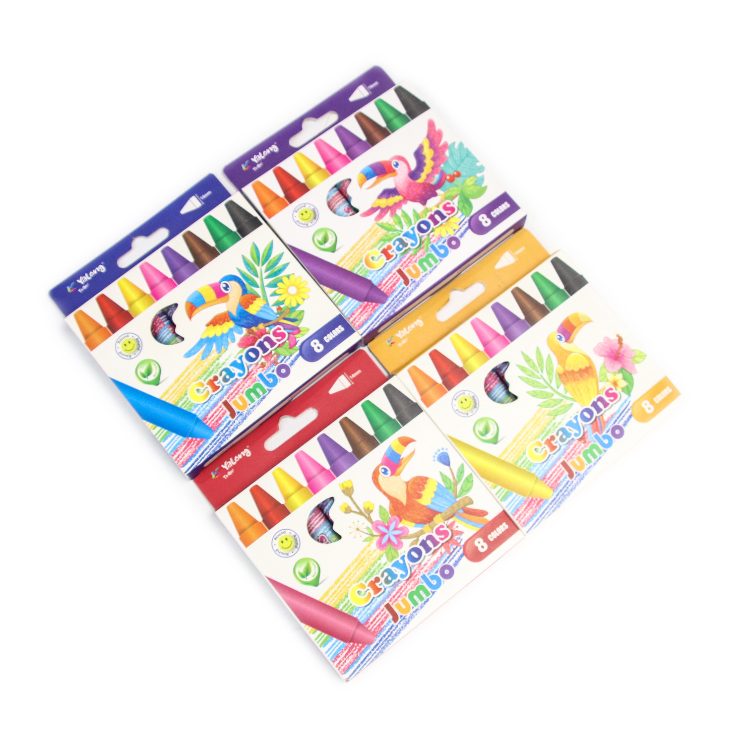 Juego de Crayones Gigantes de 8 Colores de Dibujos Animados para Niños