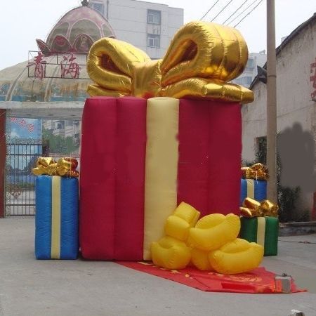 充气圣节诞礼物盒子 充气圣诞树 圣诞老人 充气袜子雪人装饰气模