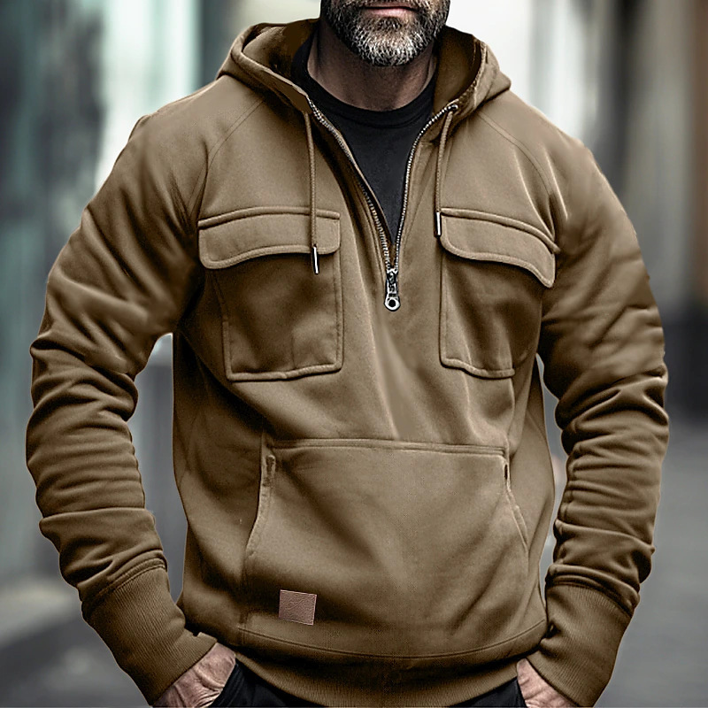Sweat à capuche pour homme et veste en cuir multipoche_voghion.com