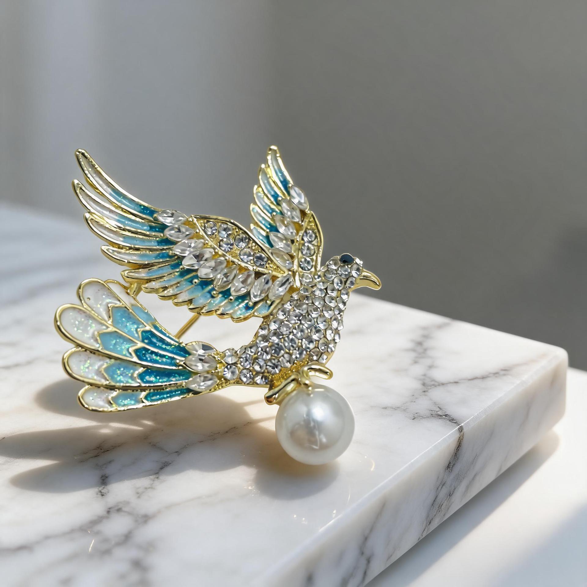 Chinese-style enamel magpie brooch, high-end mixed-color animal brooch accessory, cheongsam pin, direct supply for cross-border wholesale
