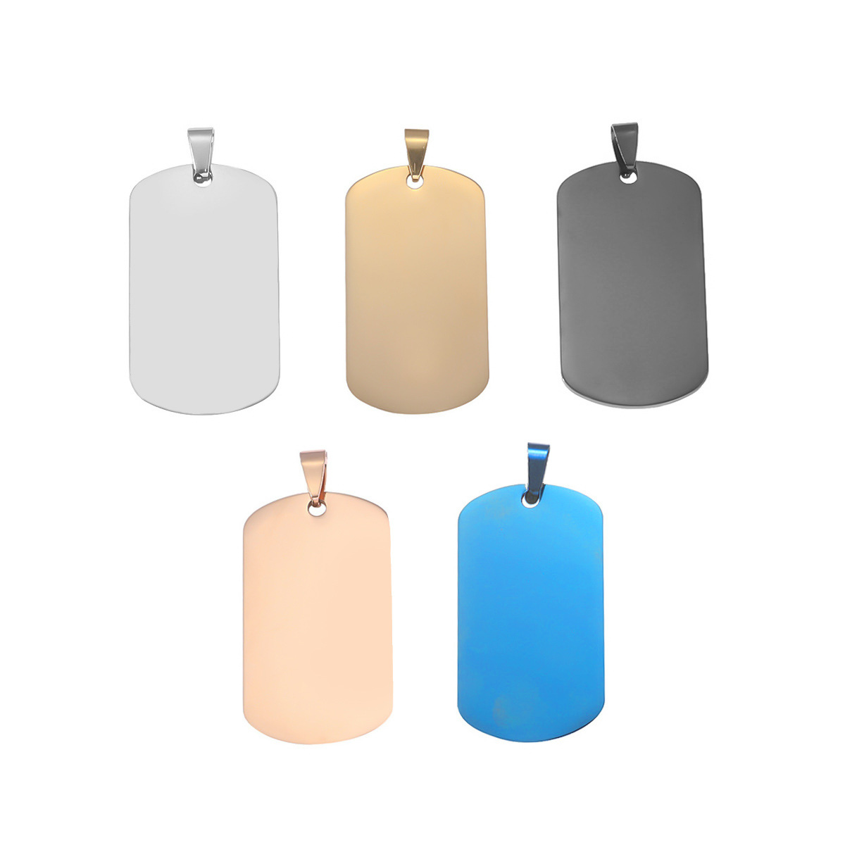 18g Weight Pendant, Chain Jewelry Making Type 1 Piece 49*28*1.8 50*28*1.8 Hole 1~1.9mm Titanium Steel Geometric Customization Laser Engraving Pendant Chain DIY Jewelry Accessories