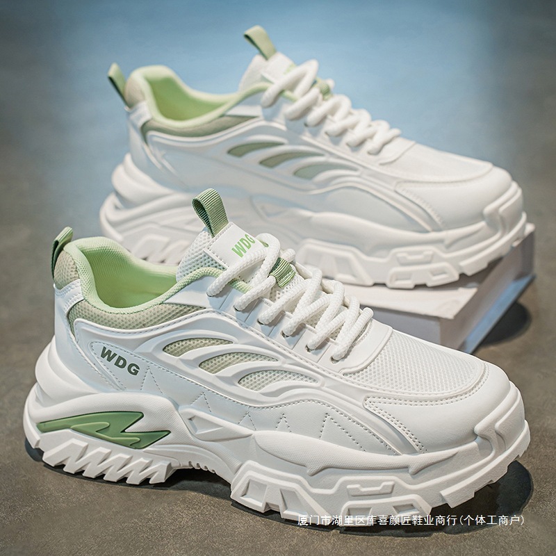 男鞋秋季2025新款厚底耐磨增高跑步运动鞋青少年百搭男士老爹潮鞋