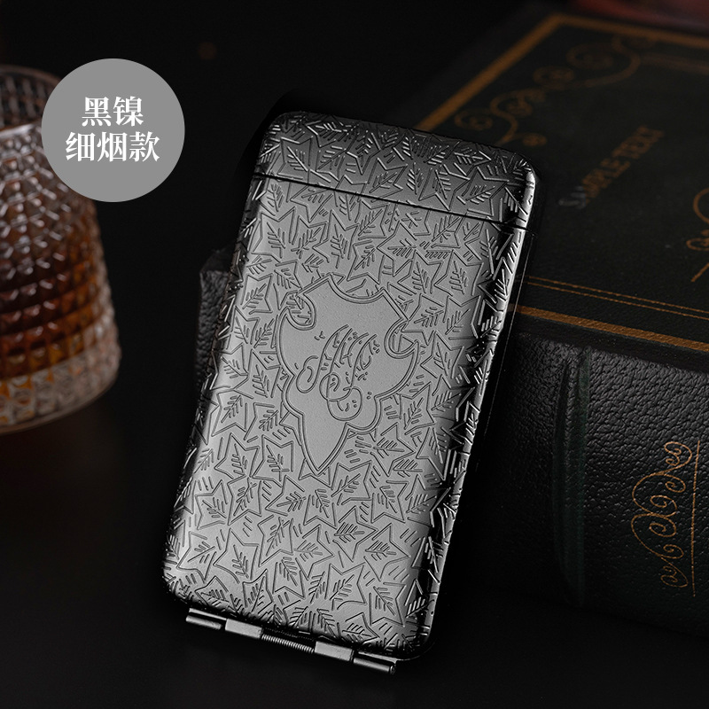 블랙 니켈 고급 담배 상자