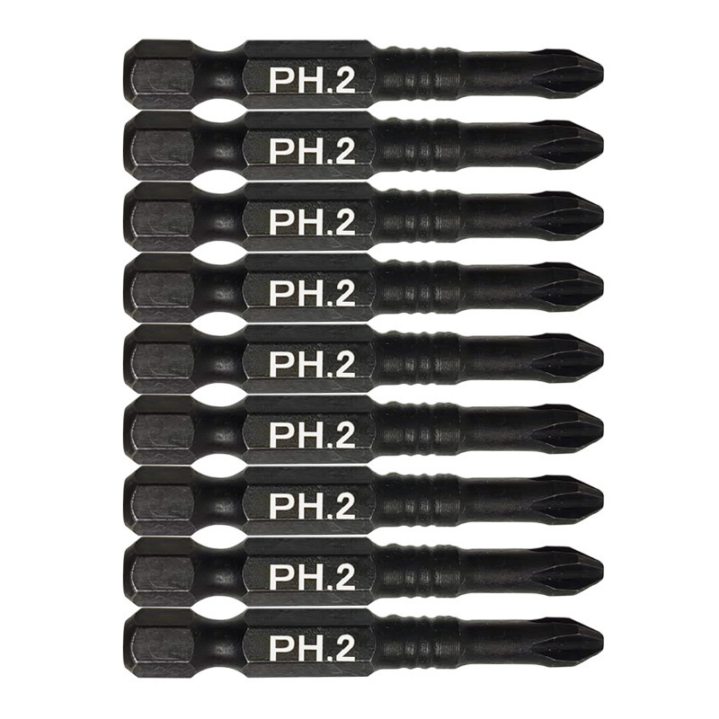 RXY强磁批头十字批头黑色六角柄10pcs电动批头套装螺丝刀头