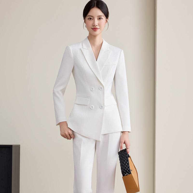 红色职业套装女美容会所技师工作服售楼部前台接待医美咨询女套裤|undefined