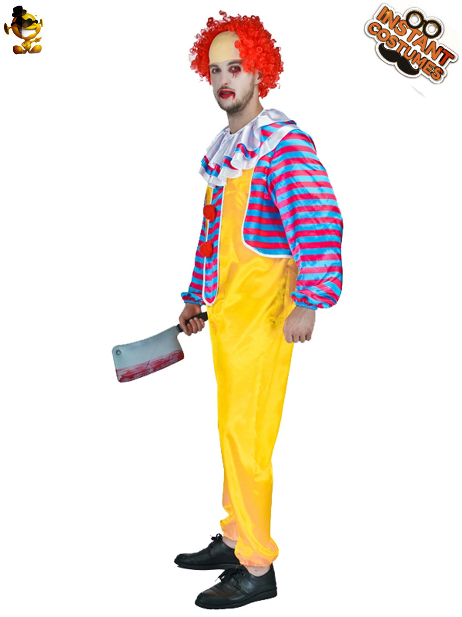 Halloween adulto macho grande horror evil matando payaso etapa rendimiento traje Cosplay del partido