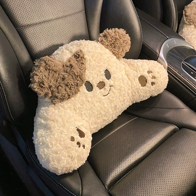 Car headrest neck pillow a Headrest - puppy-plush-lumbar-support-single