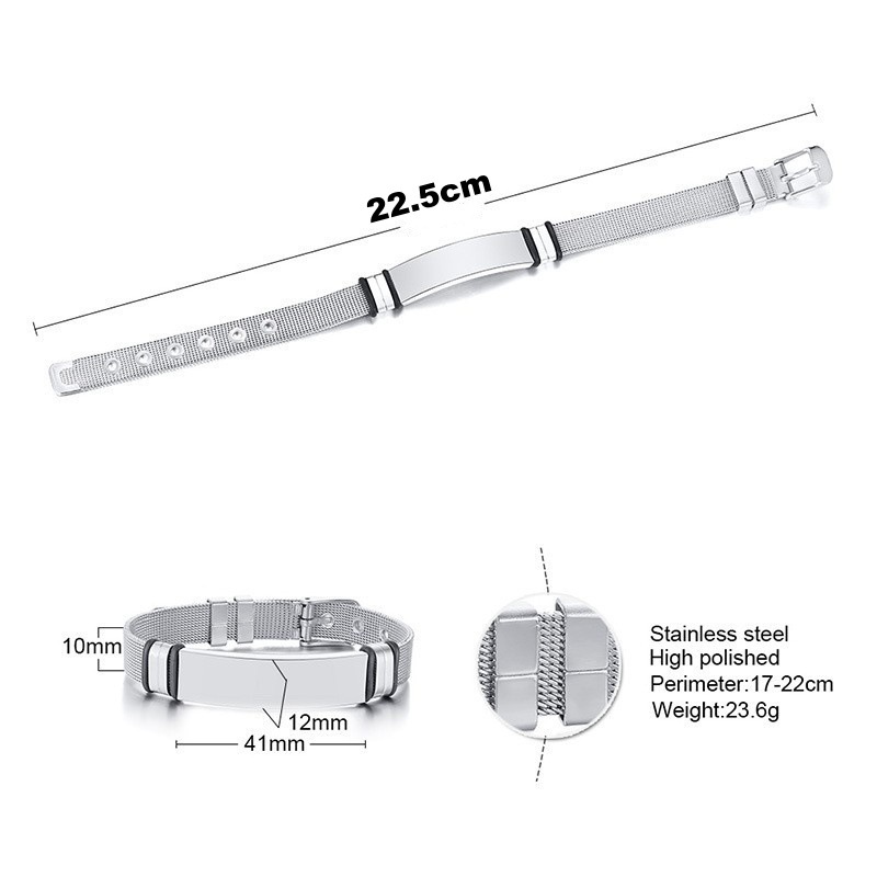 2025 pulsera de acero inoxidable con marca de serpiente médica transfronteriza ajustable información de pulsera de grabación personalizada elementos médicos