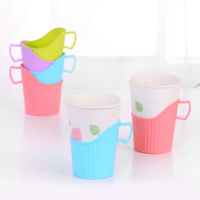 一次性杯子拖饮水杯加厚杯托塑料杯托纸杯架开水隔热托杯套批发