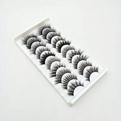 跨境十對混裝自然濃密假睫毛仿真化纖睫毛凌亂纖長眼睫毛批發