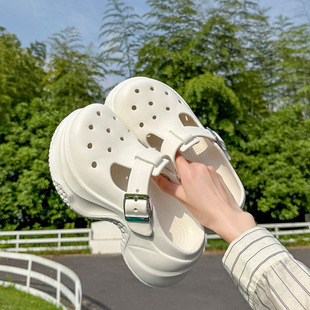 Thick-Soled Height-Increasing Clogs for Women to Wear in Summer 2025 New Seaside Beach Eva Platform Sandals