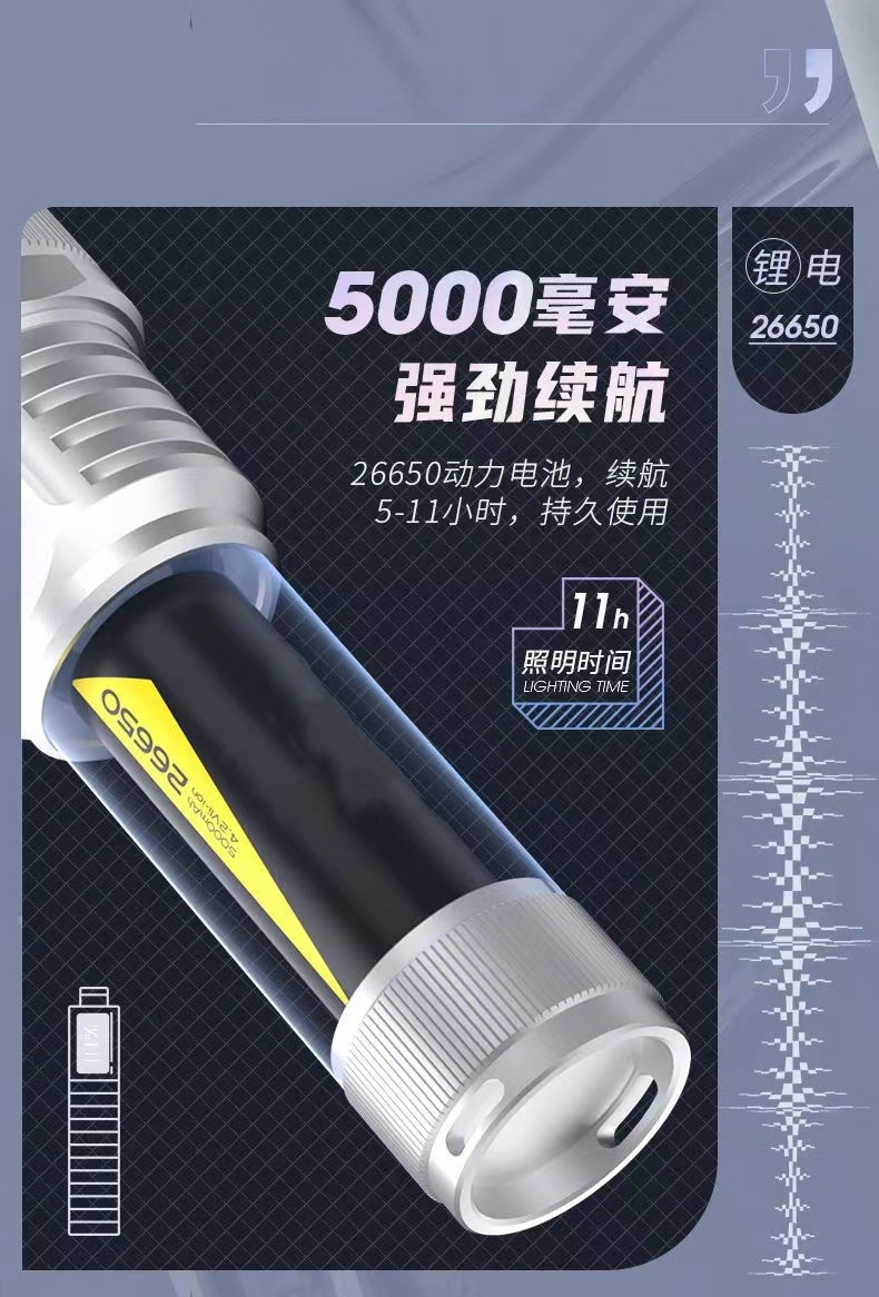 天使之眼白激光强光超亮手电筒