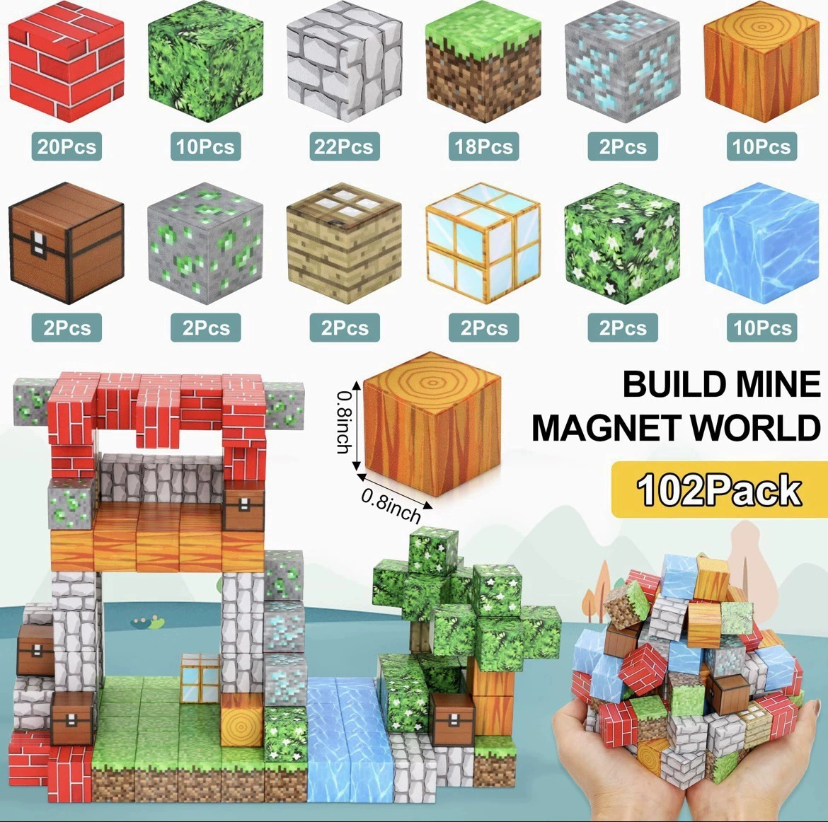 Магнитный конструктор, замок, набор, игрушка, Amazon