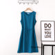Summer New Women's Cotton Silk V-neck Waist Rope Sleeveless Vest Casual Home Long Dress