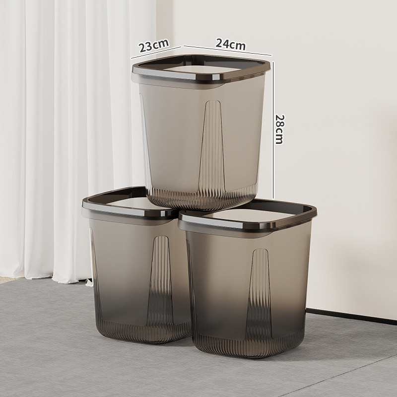 Bote de basura transparente de gran capacidad para el hogar, barril de almacenamiento de basura para el baño, sentido avanzado, canasta de basura de cocina, canasta de papel