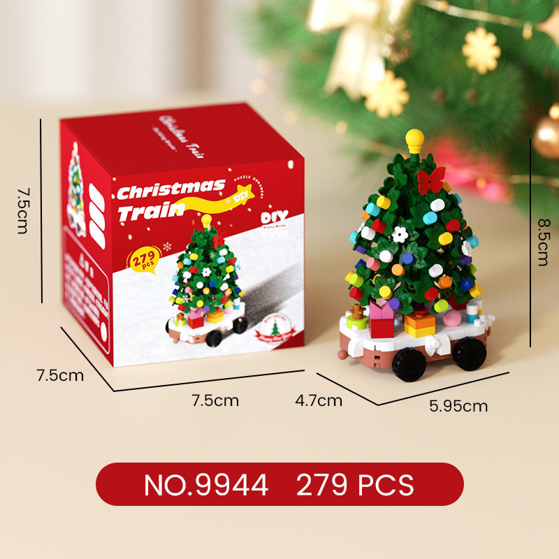 Juguetes para niños, bloques de construcción en línea, juguetes de Navidad, regalos, juguetes de Navidad, decoración, puzzle, ensamblaje