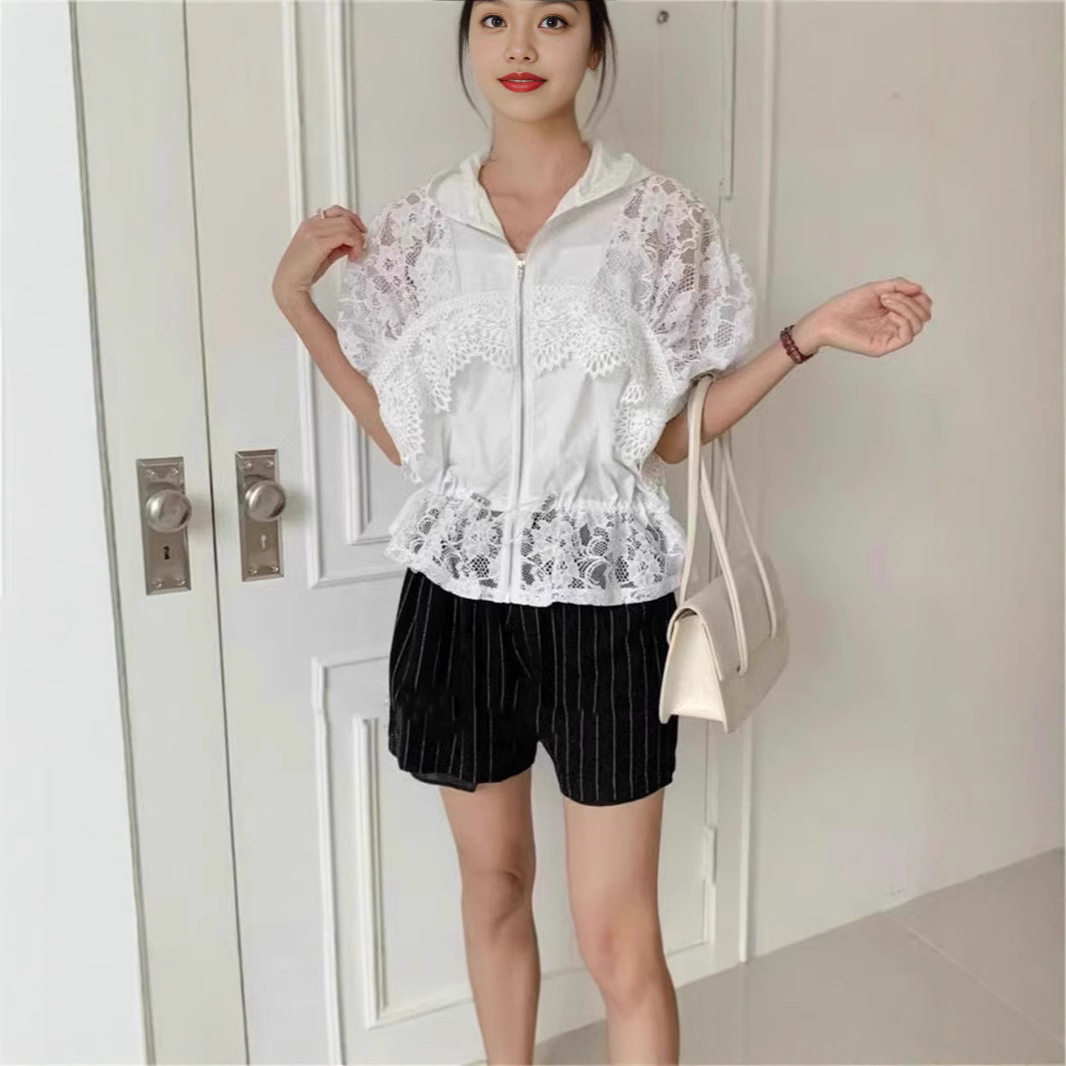 Summer fashionable fitted lace brace with zipper