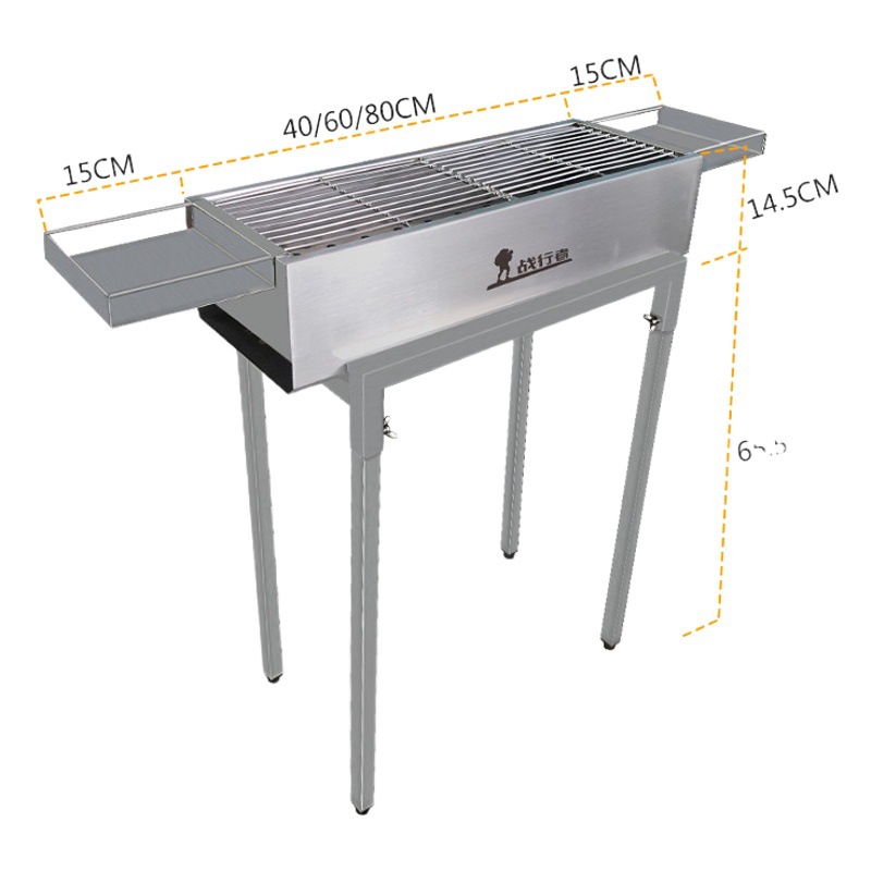 Suministro directo de fábrica 304 Acero inoxidable barbacoa estufa portátil al aire libre de carbono barbacoa estufa hogar engrosada barbacoa estante al por mayor