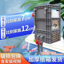 周转箱过滤箱鱼缸过滤器过滤盒滴流盒鱼池水循环系统过滤桶上置Γ