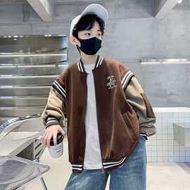 男童秋装外套2024新款儿童炸街秋季中大童夹克上衣洋气棒球服童装