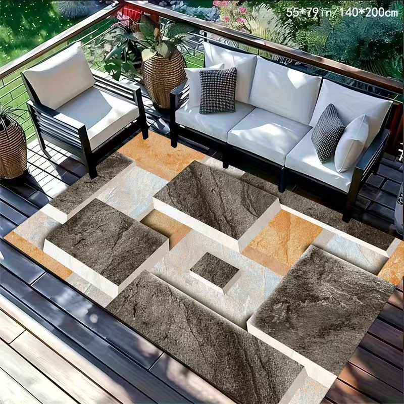 Marmoroptik Flurmatte Kristall Samt Wohnzimmer Teppich Schmutzabweisend_voghion.com