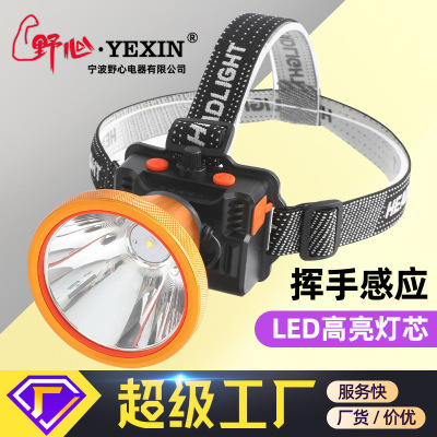 new pattern Induction Strong light Headlight Miner's lamp USB charge Meet an emergency intelligence Wearing Flashlight outdoors Meet an emergency Miner's lamp