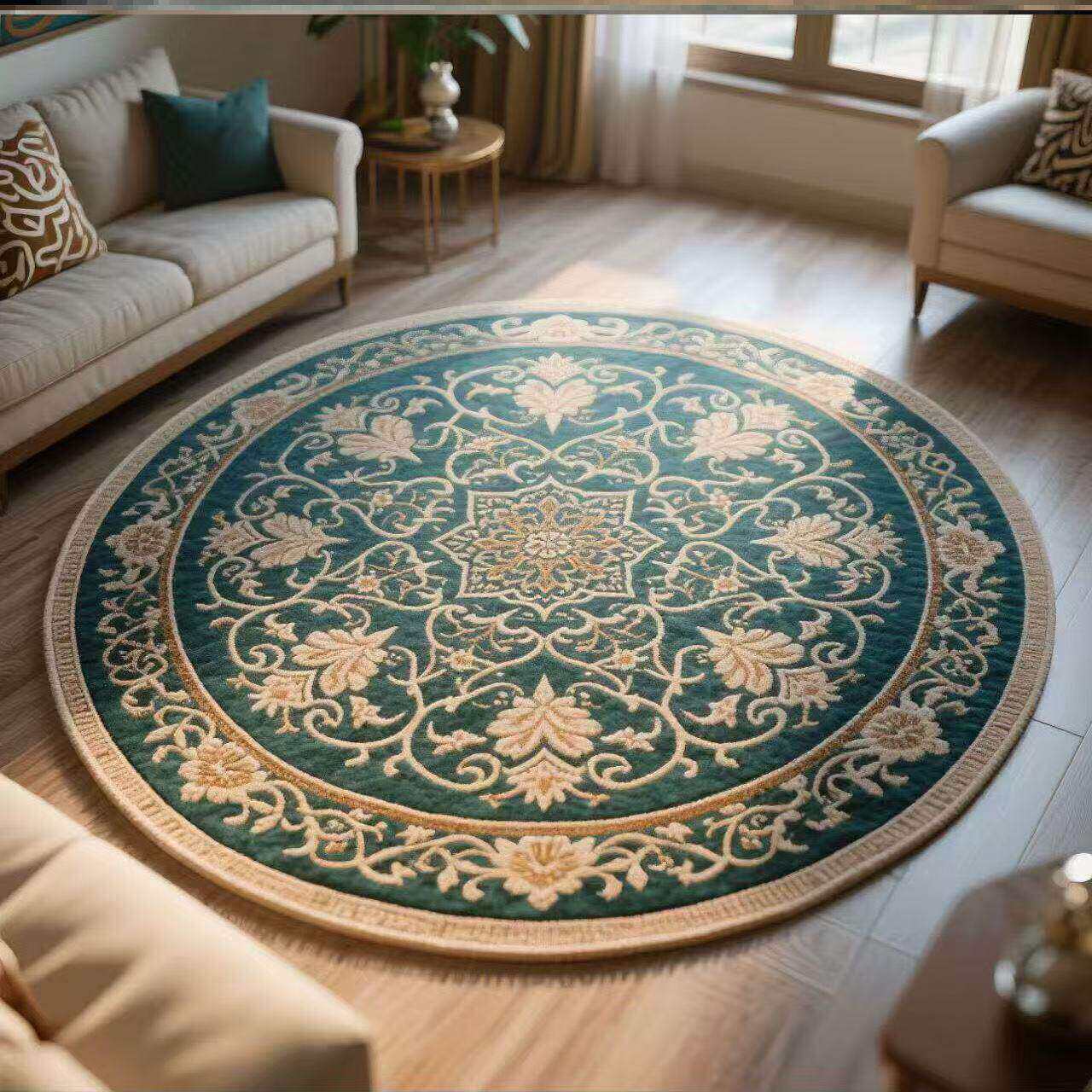 Nueva alfombra de sala de estar de loto chino, alfombra de mesa de té familiar de gran área, alfombra de cama de dormitorio fácil de cuidar