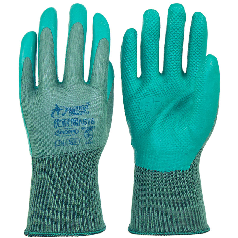 Guantes de protección contra el desgaste A678 Dedo de goma resistente al desgaste
