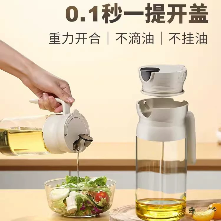 Automatic foldable glass antibacterial hermetic oil dispenser canned