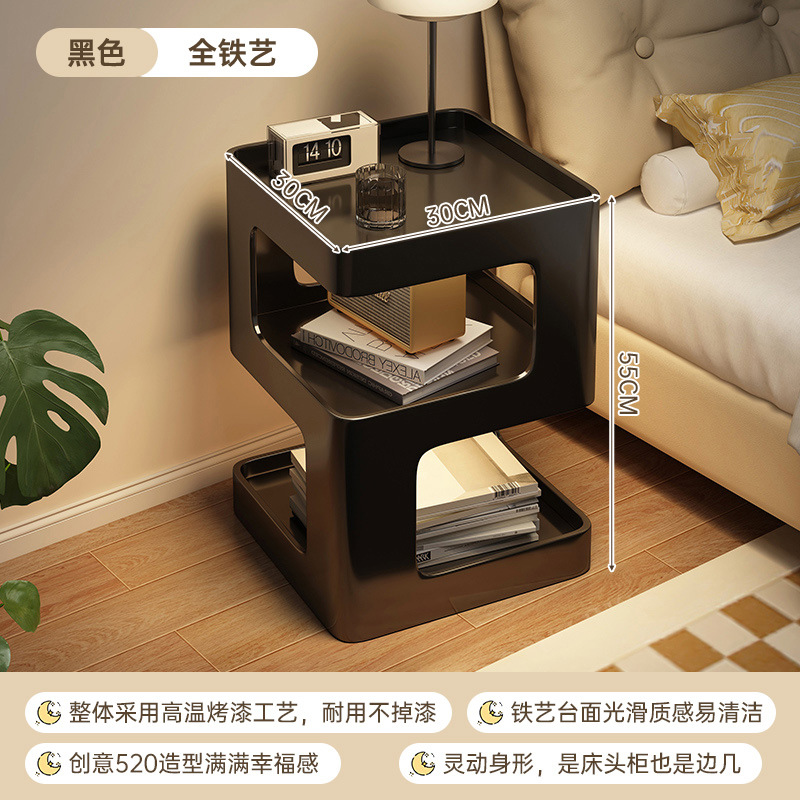 Creativa meseta de cabecera doméstica dormitorio creativo pequeño armario de hierro forjado estante ligero de lujo de alta sensación meseta de cabecera de la cama