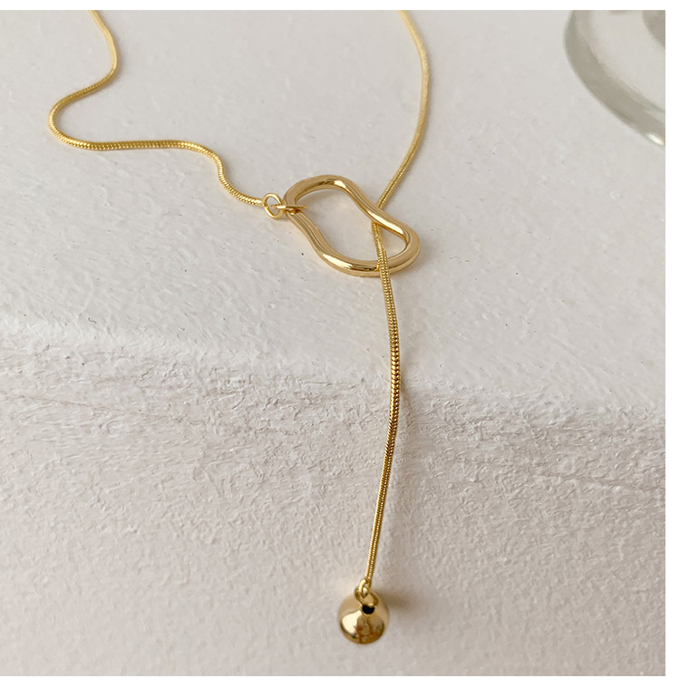 12g Weight Real Gold Plated Plating Material Necklace Classification 1 Piece Quantity Real Gold Plated Solid Color 304 Stainless Steel INS Style Waterproof Non Tarnish Necklace