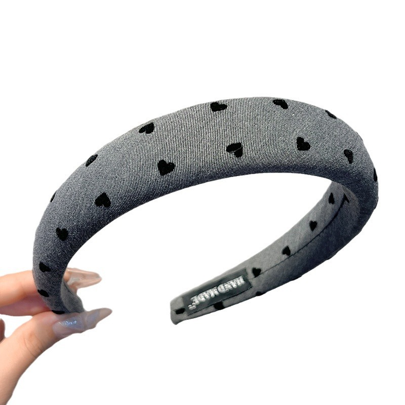 Retro coreano simple arco de cabello con arco de cabello alto cráneo sensación de alto grado otoño y invierno nuevo tipo de arco de cabello gris