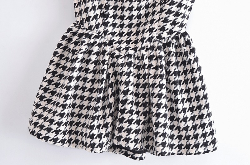 Houndstooth waist Puffy slip dress NSXDX117532