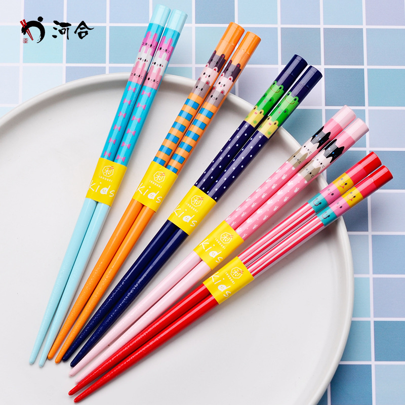 日本进口河合kawai儿童筷子家用木质防滑可爱小孩学生二段6岁8岁