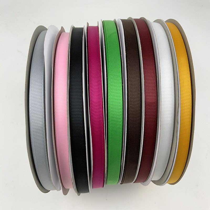 1.2cm罗纹带纯色可定印刷蝴蝶结烘培礼盒包装丝带鞋服辅料织带